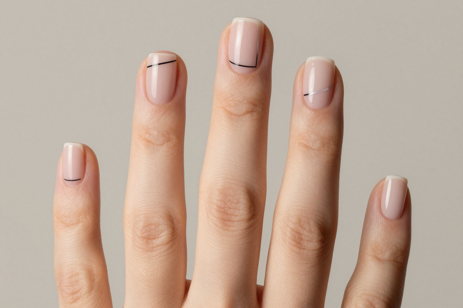 Sleek Minimalist Geometric Nail Art