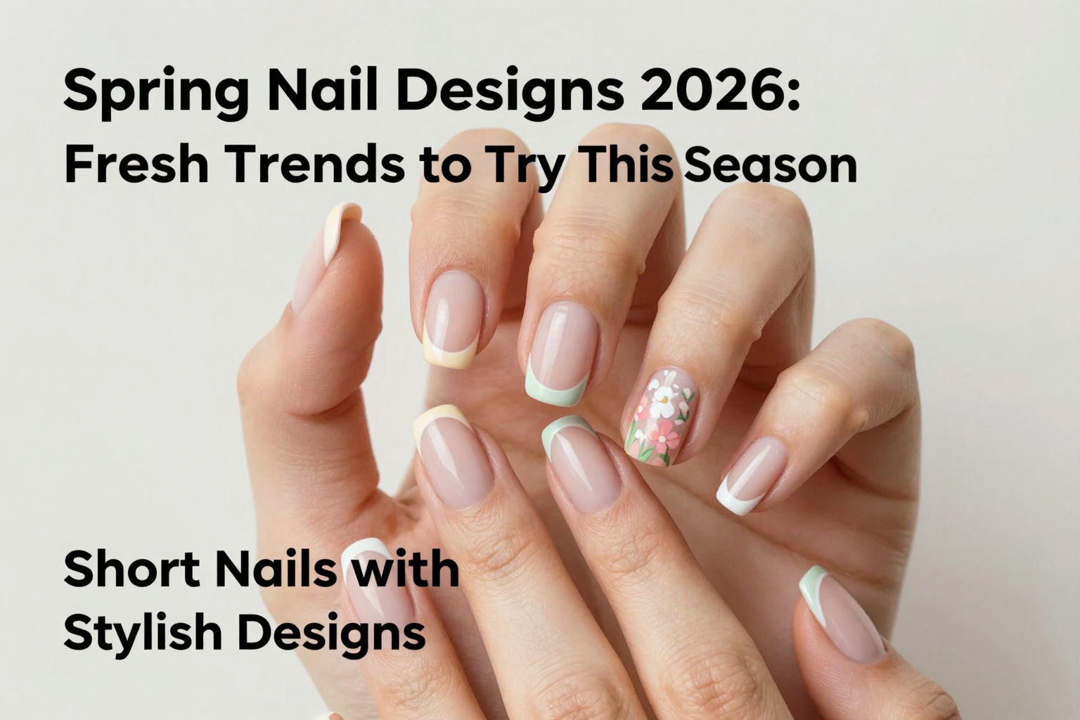 Short nails with elegant French tips