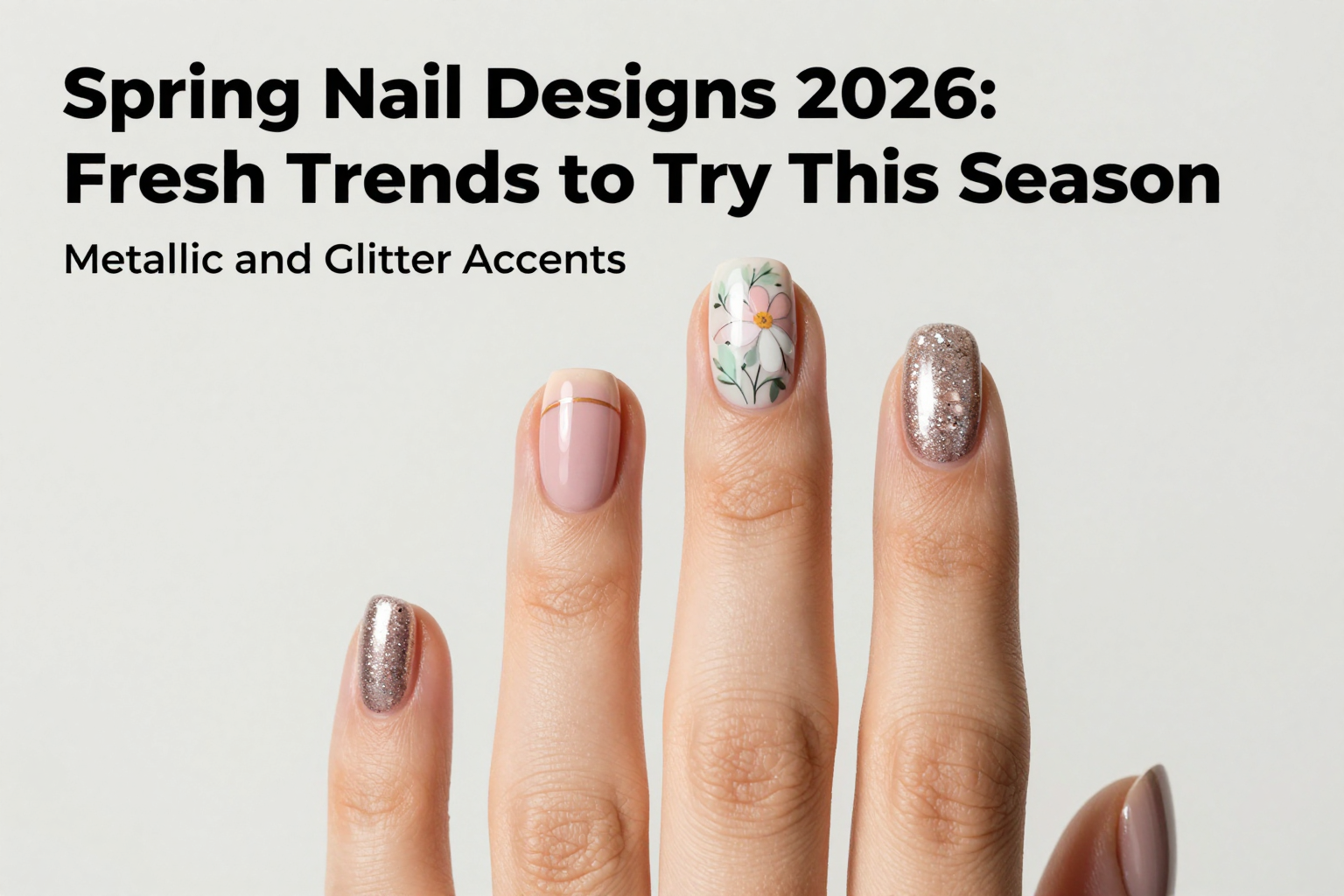 Metallic and glitter nail accents