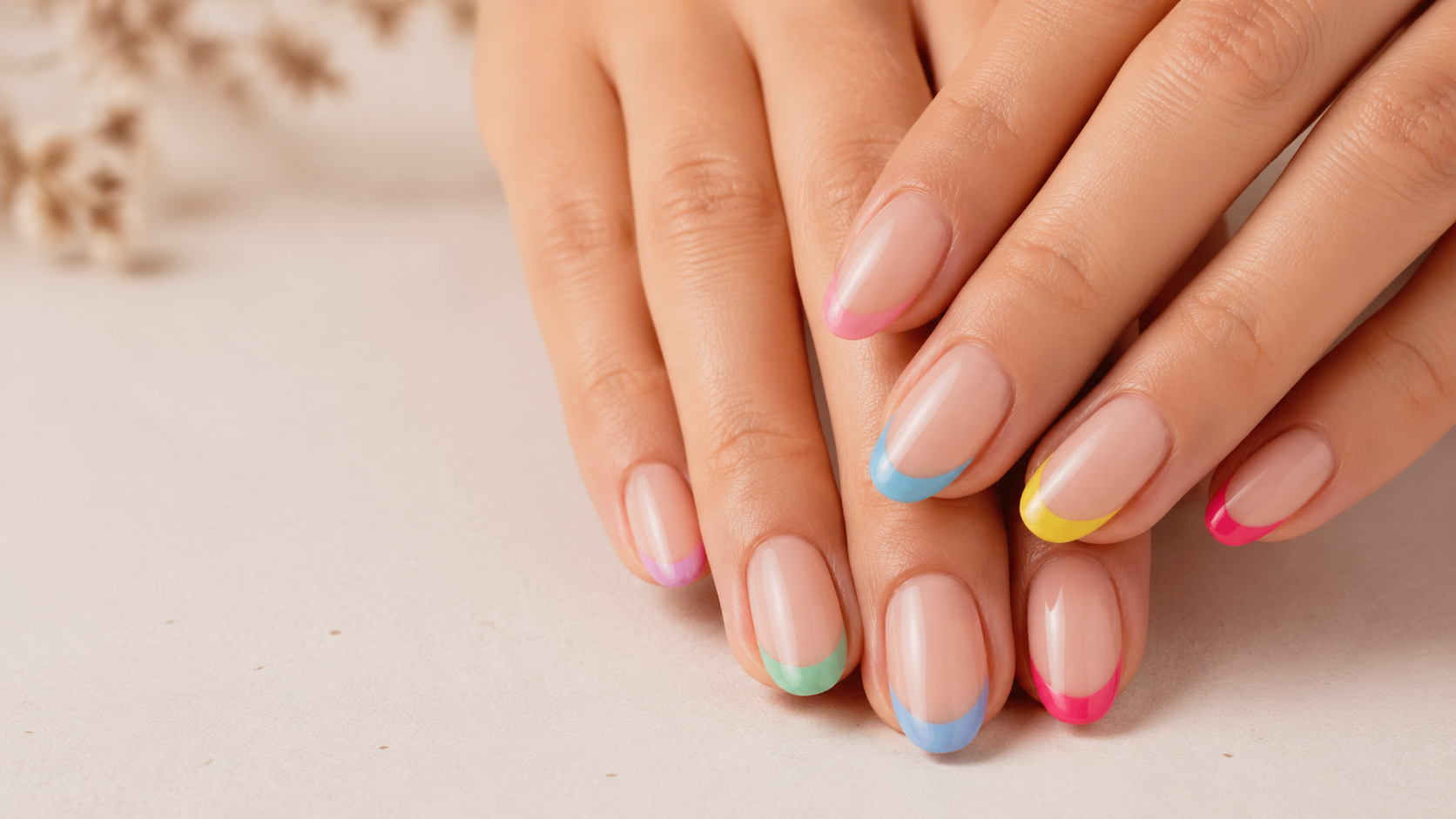 Modern Colored Tips: A Vibrant Twist on Classic French Nails