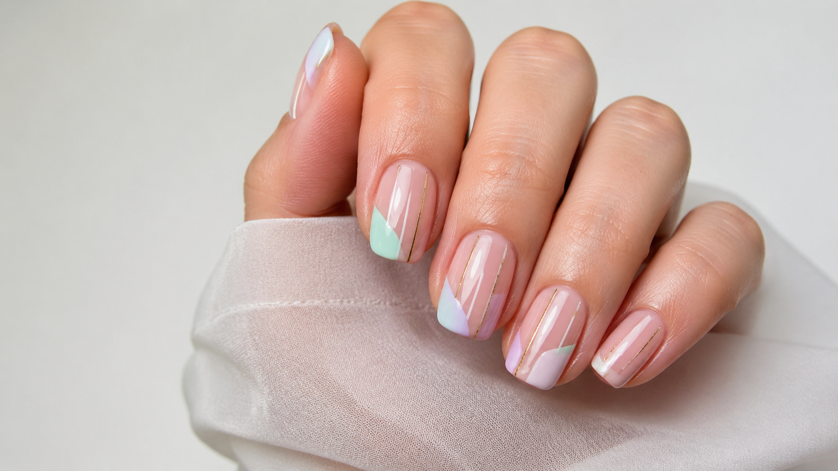 Minimalist geometric nail designs