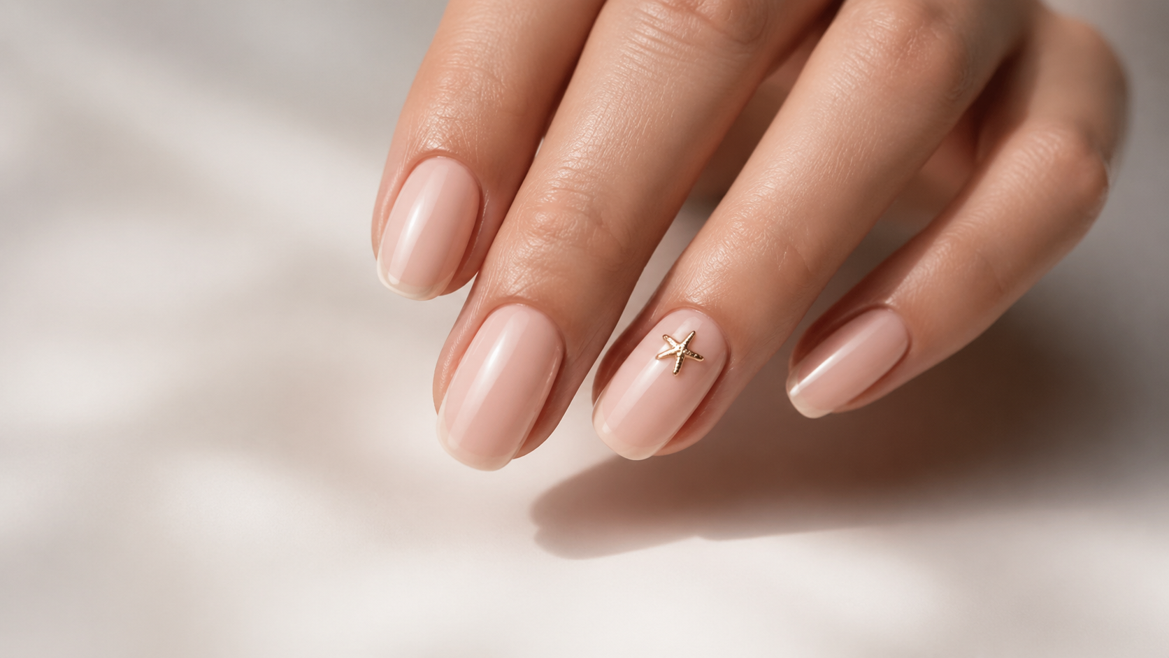 Micro-embellishment trend: a single tiny starfish adds whimsy without overwhelming simplicity.