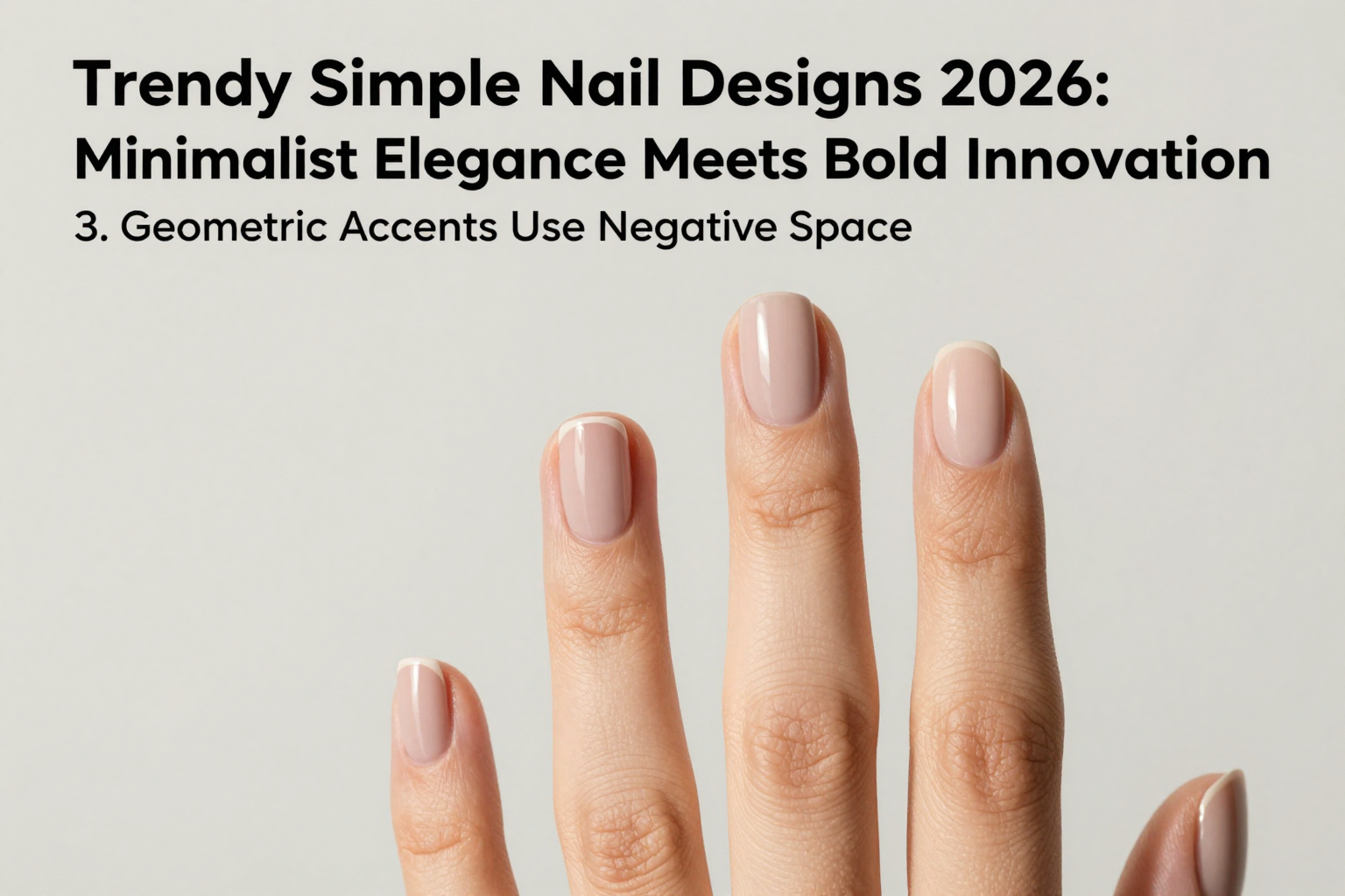 Geometric negative space designs that use the natural nail as part of the art.